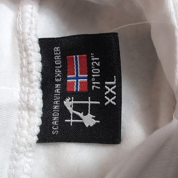 *NWT* Scandinavian Explorer Flåm Norway Pullover Hoodie Size XXL in White - Picture 6 of 10